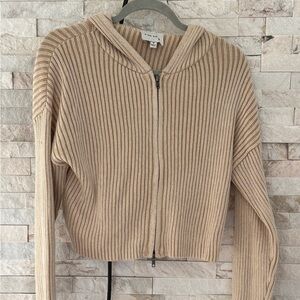 Pink Rose Beige Ribbed Knit Sweater